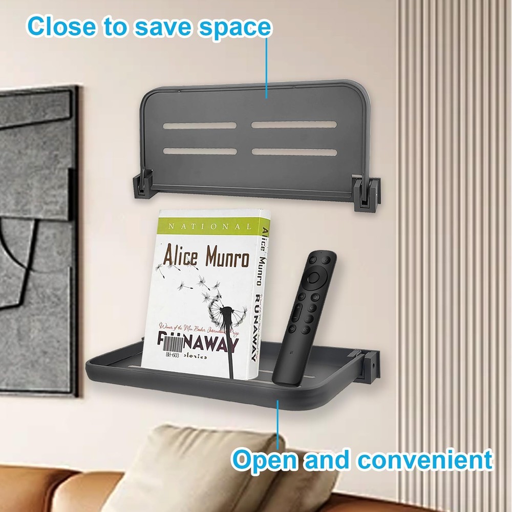 2 Pack RV Aluminum Fold-Down Wall Shelf - Wall-Mounted Foldable Shelf for Com...