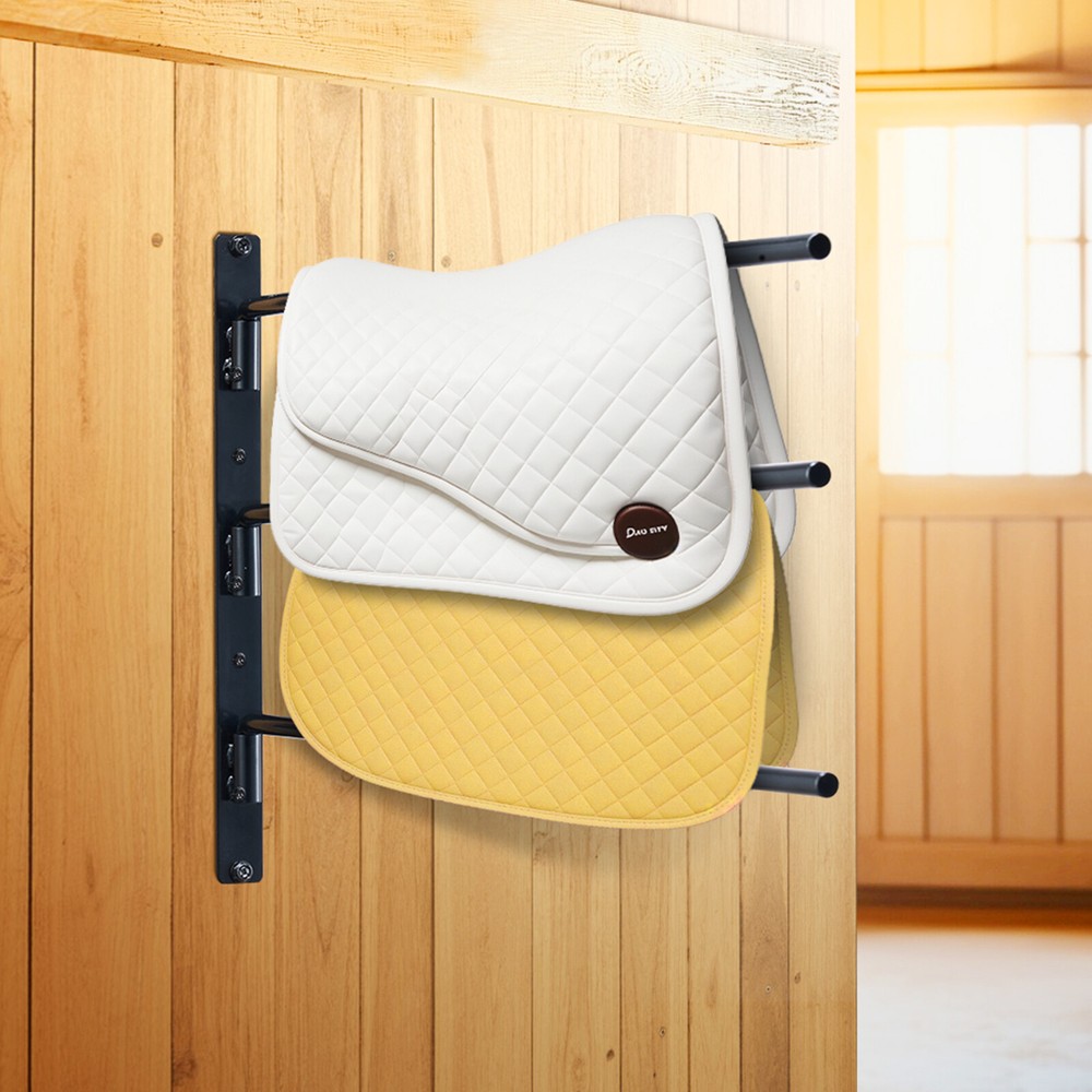 Wall Mounted Saddle Rack Three Tiers Swing Out Saddle Pad Holder