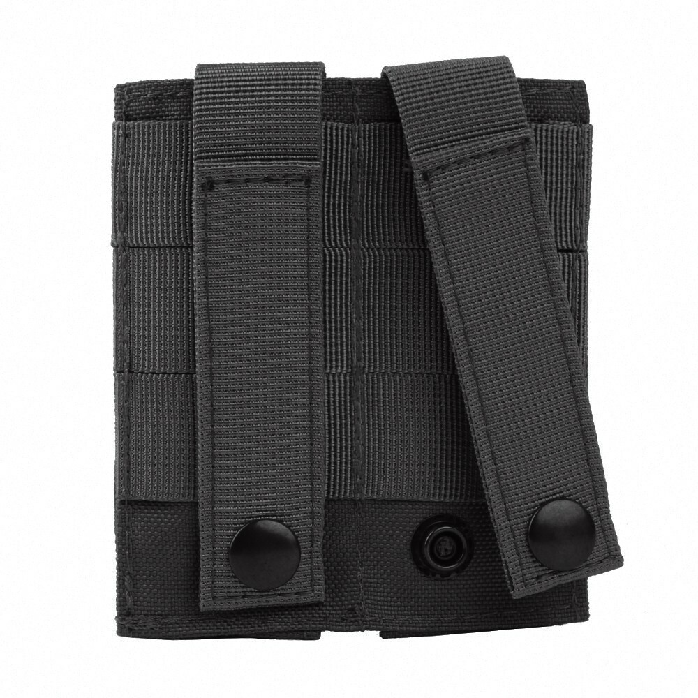Tactical Molle Double Pistol Magazine Pouch Open-top with Hook Loop Panel Holder