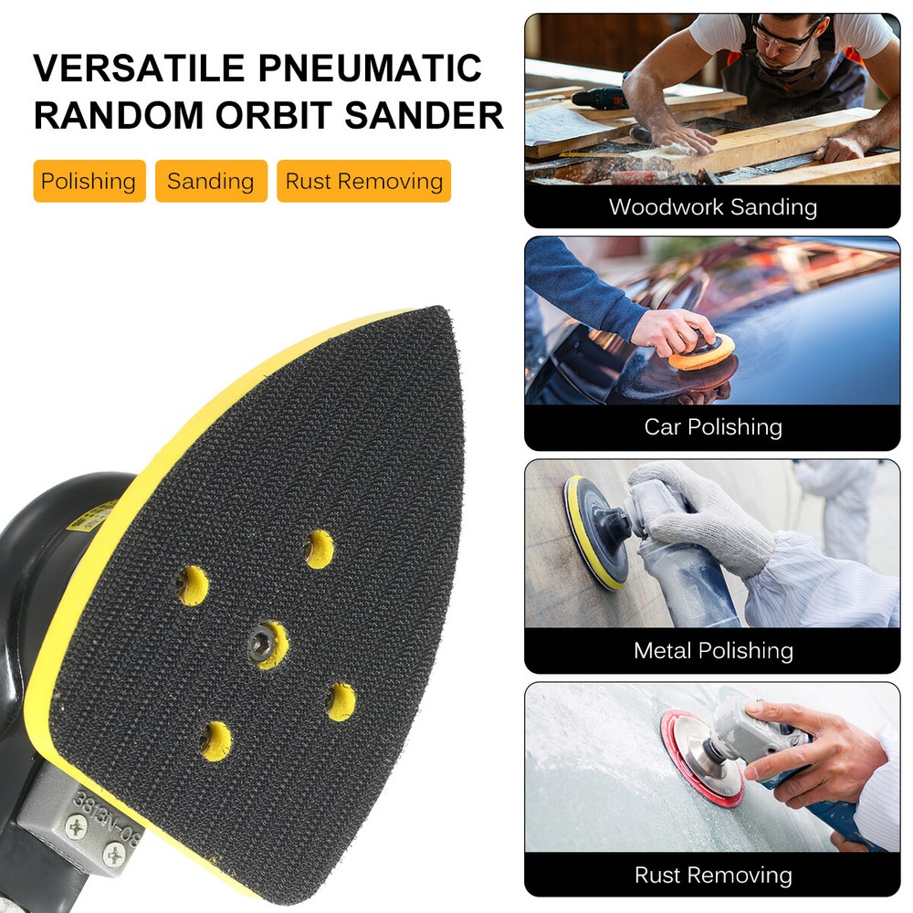 Pneumatic Random Orbit Sander Air Sander Polisher Small Triangular Palm 90x130mm