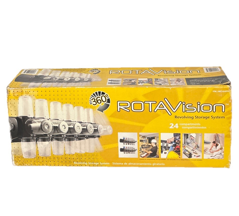 Rotavision Revolving Storage System 24 Compartment Container 21×5.1×7.6"