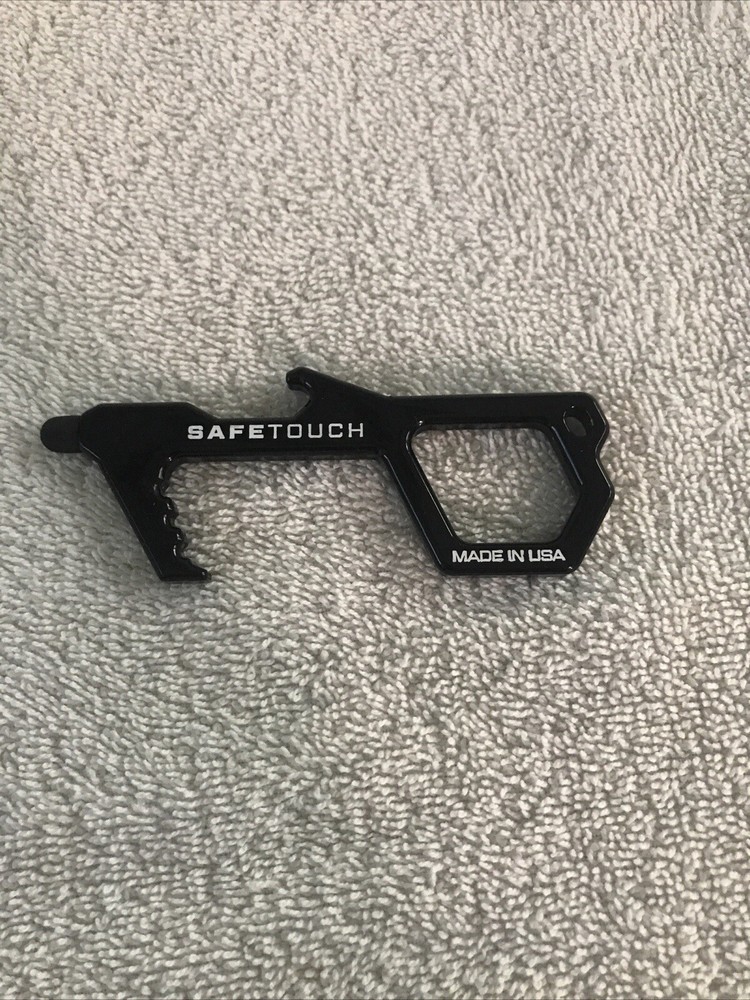 Black SafeTouch Hygiene Multi-Tool Key Solid Copper Safe Touch Open Doors USA