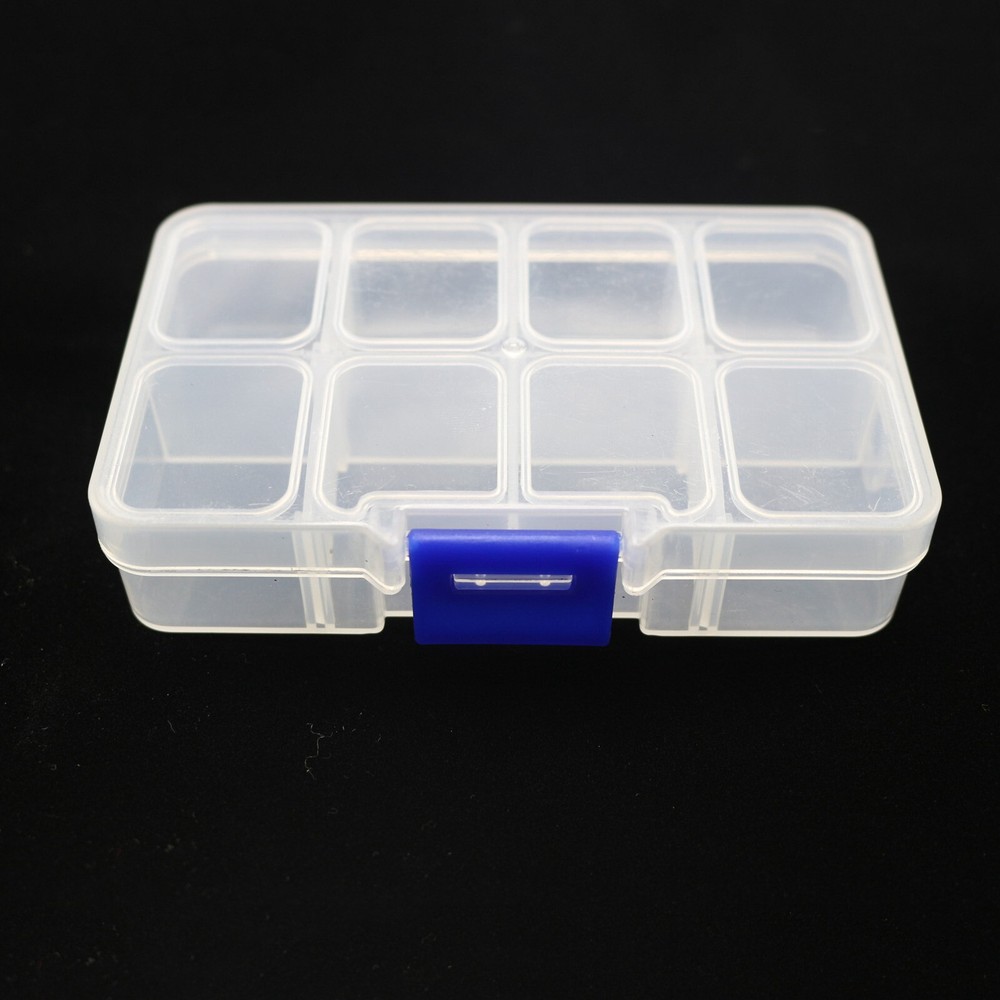 2 Pcs Clear Plastic Organizer Box Case 6 Grids Jewelry Craft Storage Container