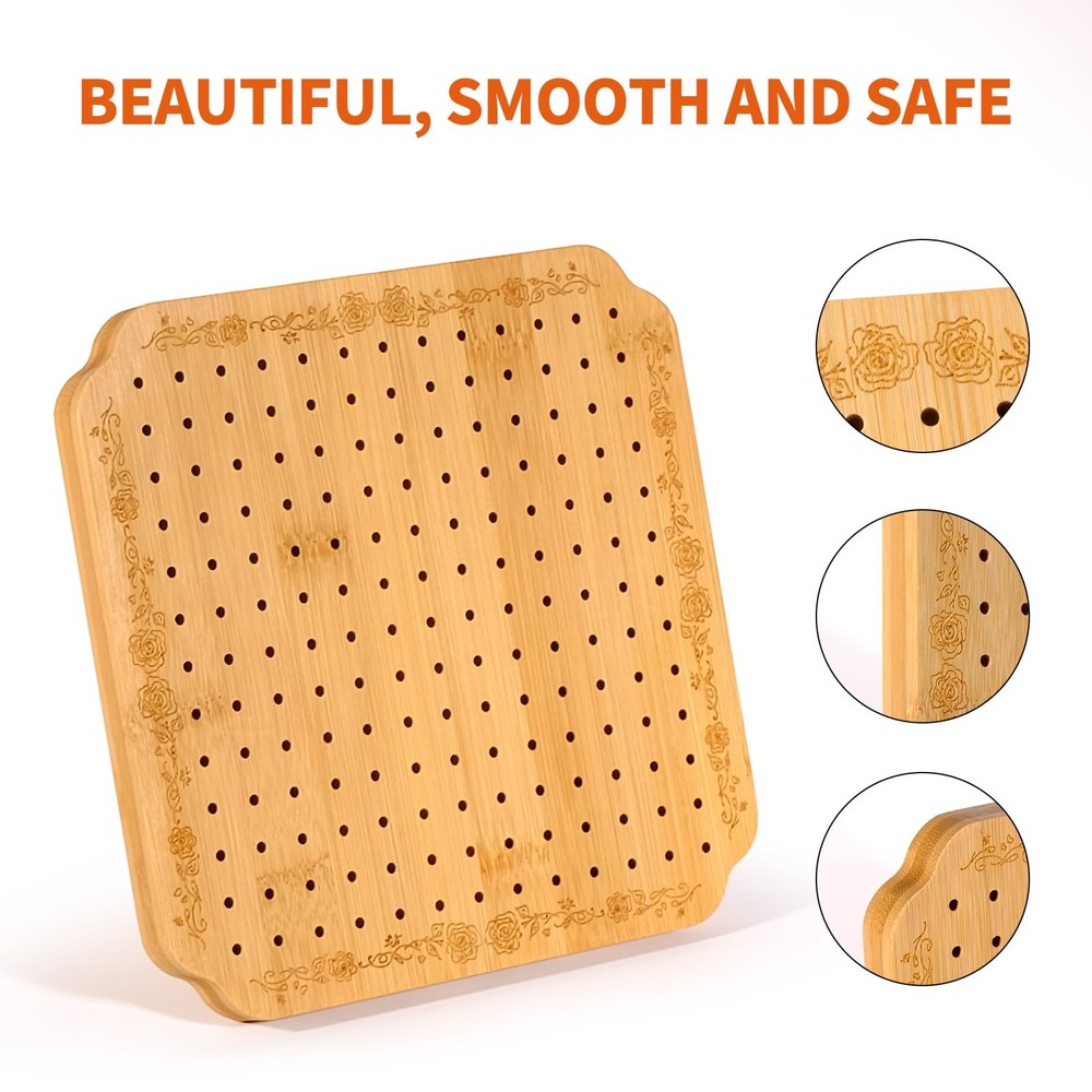 7.6 in Blocking Boards for Crochet Projects with Rose Pattern, Crochet Blocki...