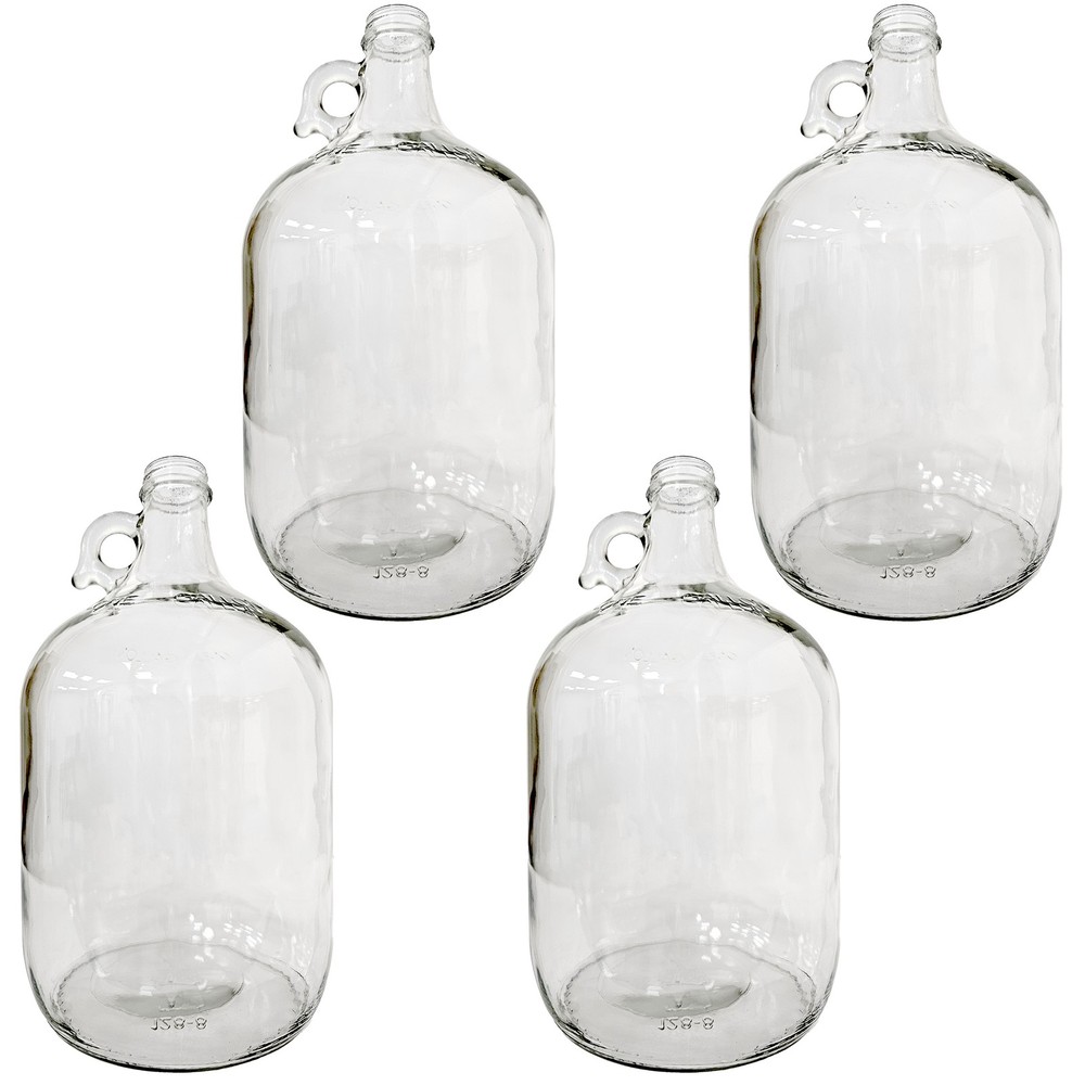 1 Gallon Jugs, Clear, 38 mm Screw Top - Case/4
