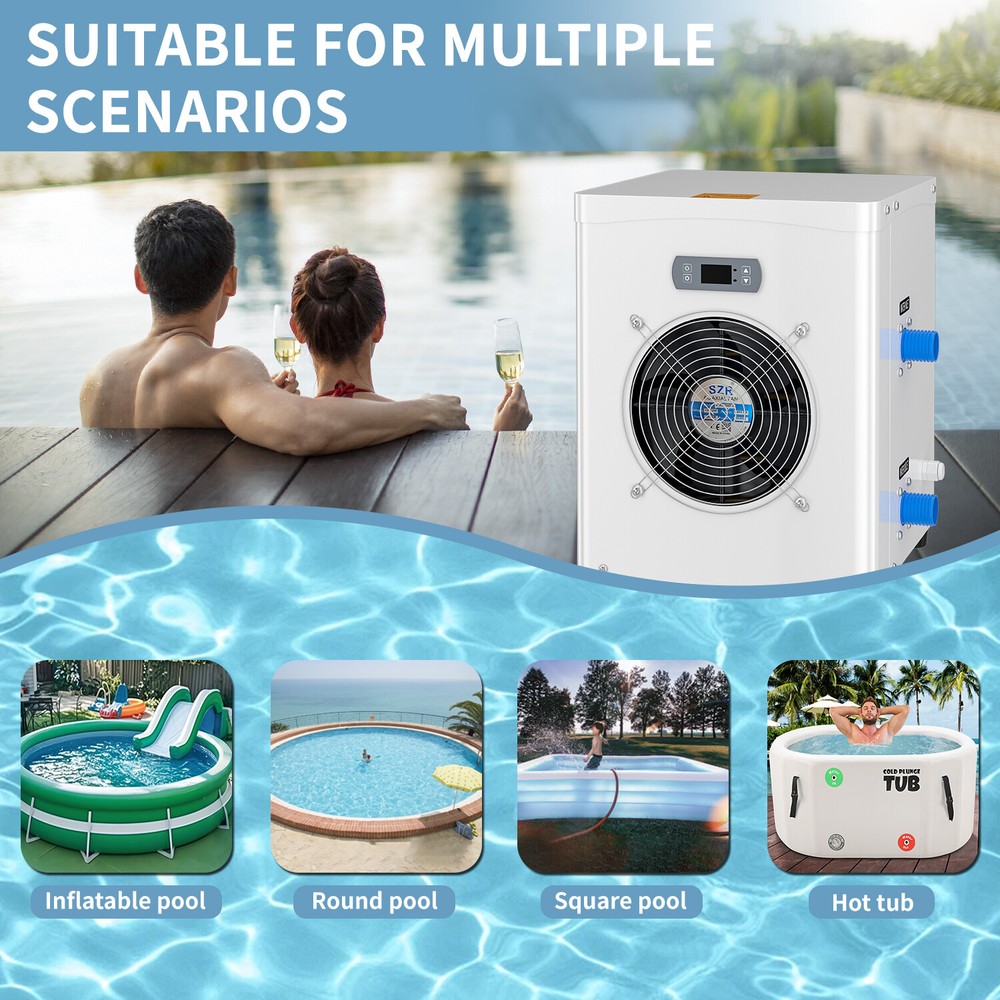 SLSY Above Ground Pools Heater 110V Electric Pool HeaterTitanium Heat Ex G3D