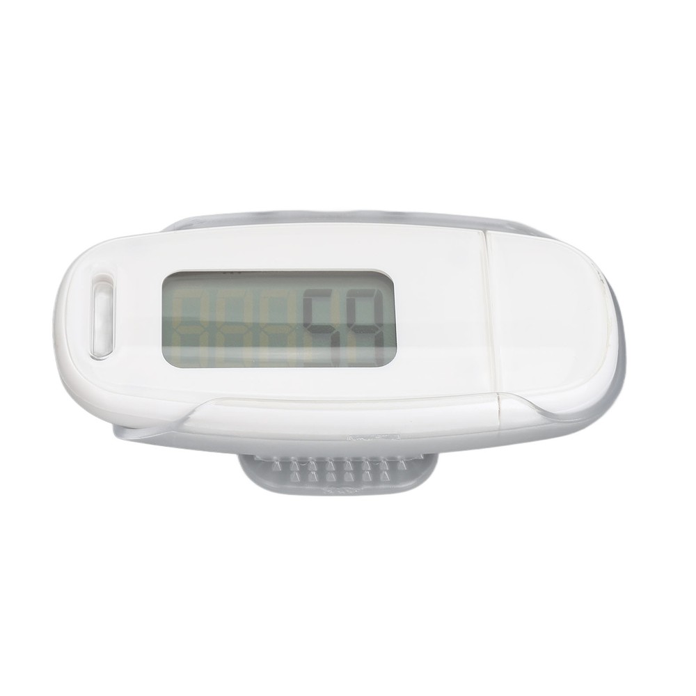 (White)Step Counter Large LCD Screen USB Rechargeable Pedometer W/ Lanyard FF