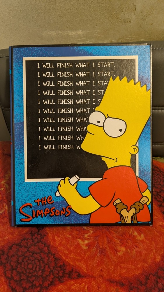 The Simpsons 3 Ring Binder Bart Detention Room Mint Condition