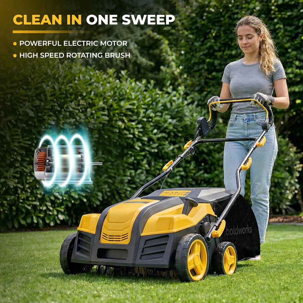 Electric Artificial Turf Sweeper 16” Artificial Grass Sweeper Vacuum with 45L Co