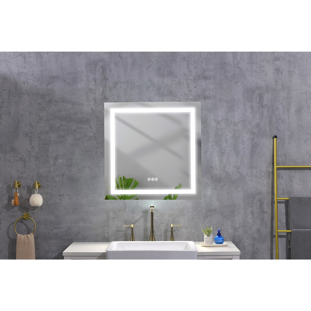 36x36in LED Bathroom Mirror with Frontlit Backlit Wall Mounted Vanity Mirror