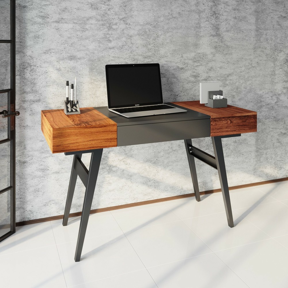 Techni Mobili Writing Desk Workstation w/ Multi-Storages & Pull-Out Front Drawer