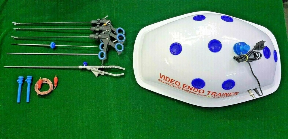 Laparoscopic Simulator Endo-Trainer with complete Set Kit Endoscopy Instruments