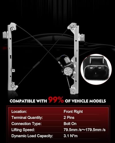 Power Window Regulator with Motor for:-Chevy Front Right Passenger Side