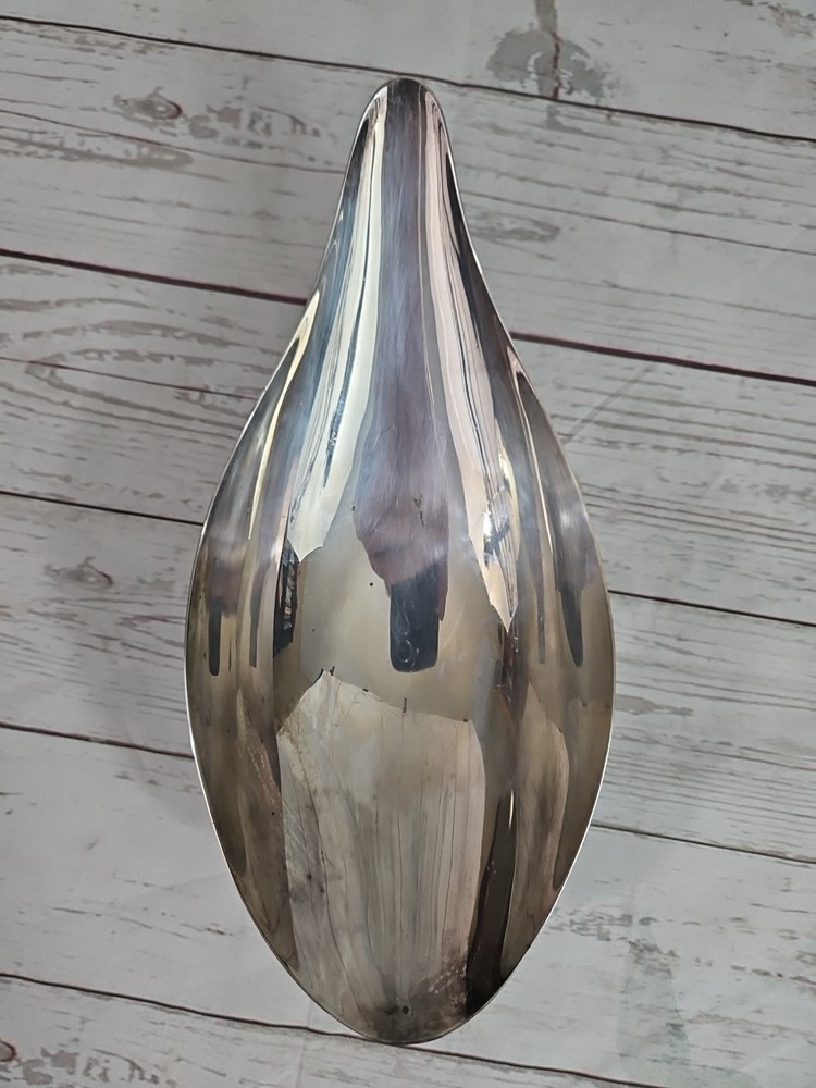Reed & Barton Silver Plate Canoe Leaf Nut Bowl MCM