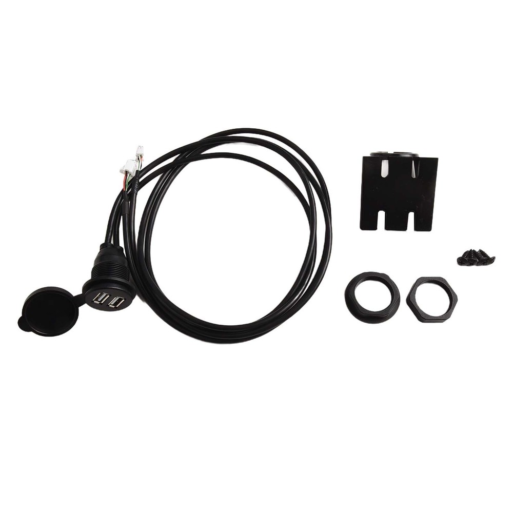 Convenient Flush Mount Car Dual USB Port Panel Adapter 145cm Cable Length