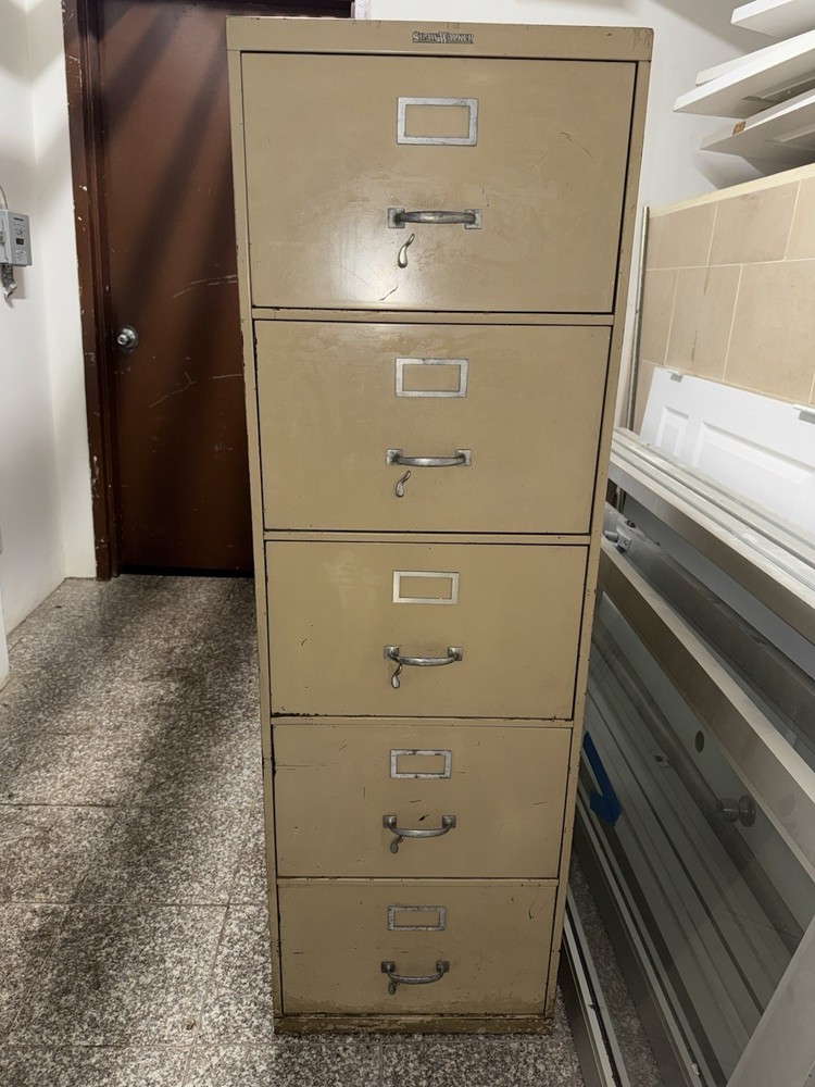 Shaw Walker Vintage File Cabinet 5 Drawer