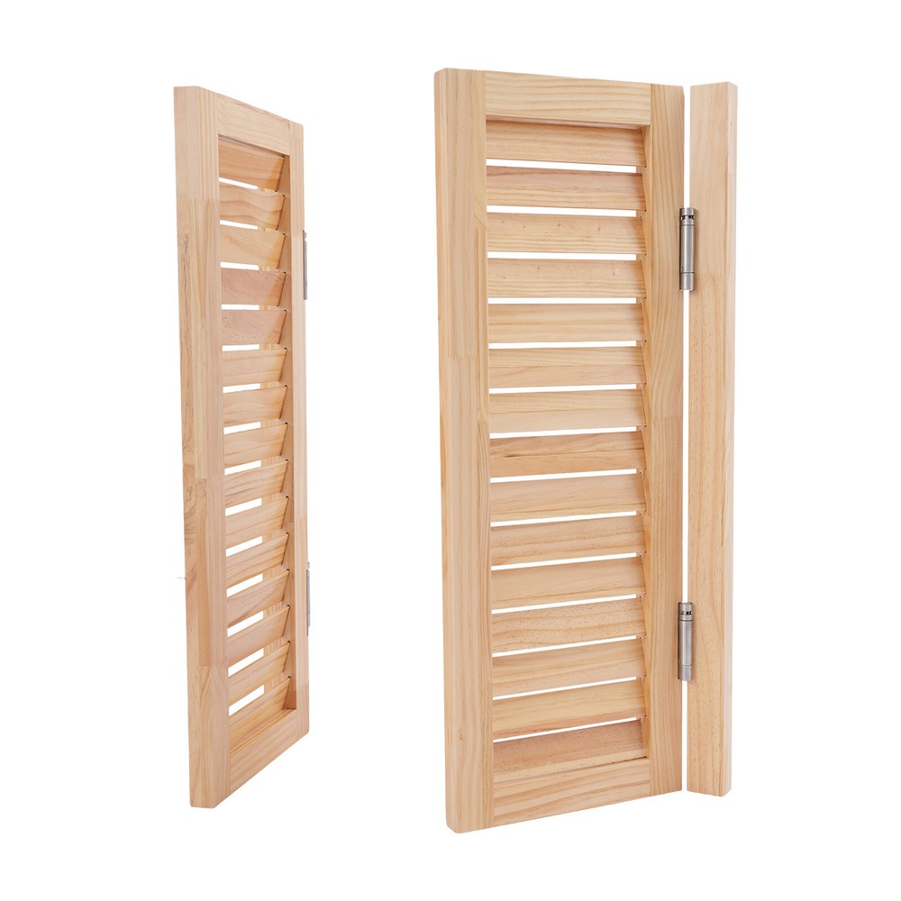 2pcs Wood Color Partition Doors, Wall Mounted Solid Wood Partition Doors