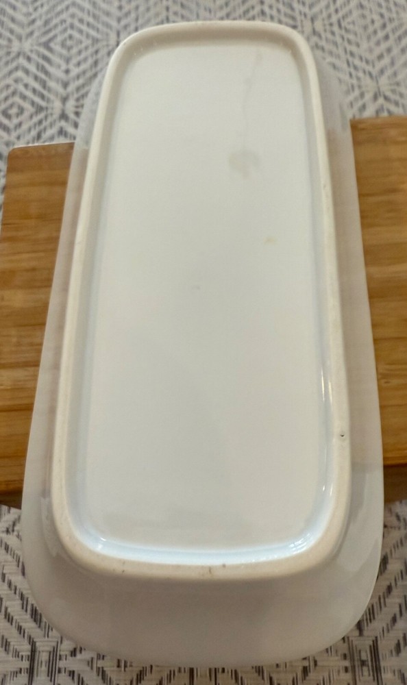 Classic White Stoneware Butter Dish Keeper