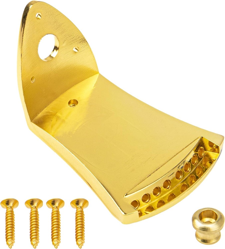 Gold Mandolin Tailpiece For 8 String Arched Top Easy Install Replacement Part