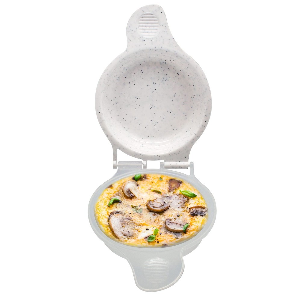 Microwave Egg Muffin Pan – Quick 1 Minute Breakfast Sandwich Maker Non-Stick ...