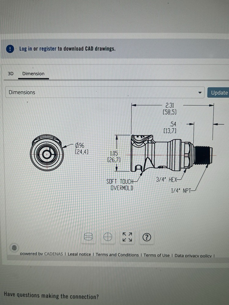 Colder Ns4d10004 1/4" Mnpt Inline Coupler