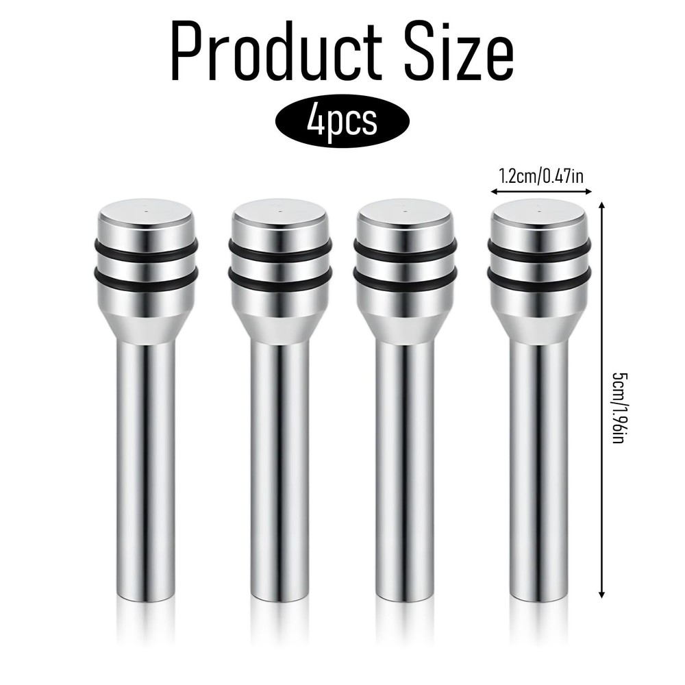 4 Pieces Car Door Lock Knobs Inner Pull Pin Cover Universal Sliver