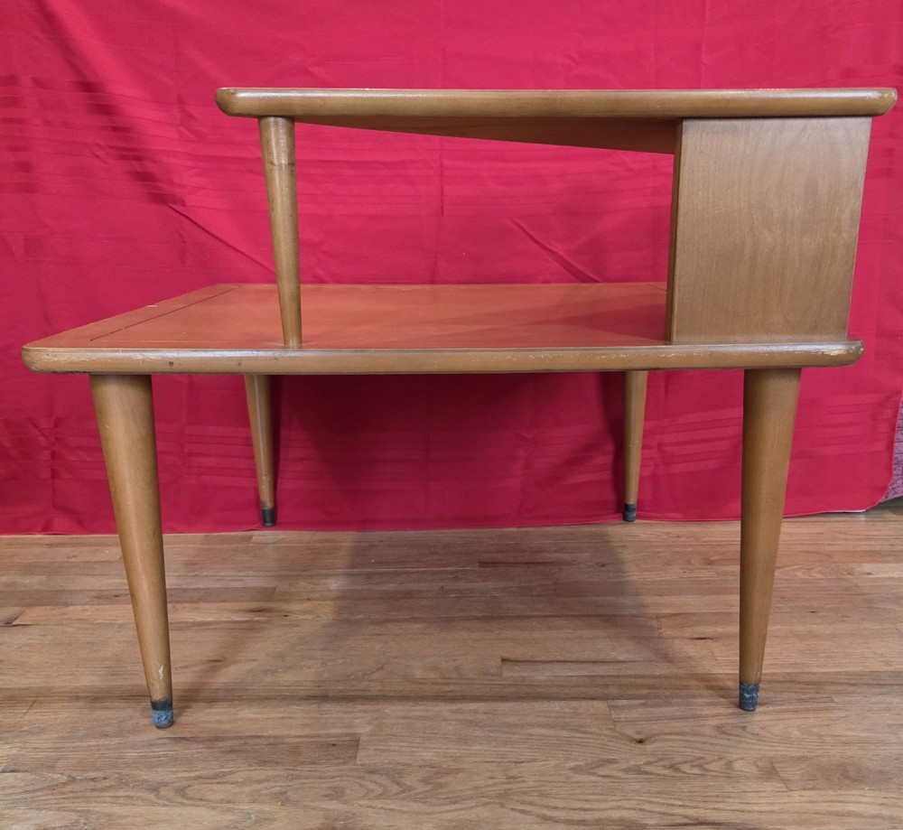 Mid century modern two-tier corner table table
