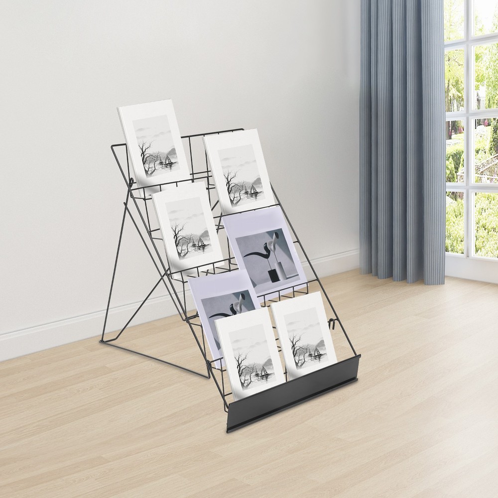 6-Tier Wire Countertop Rack Iron Book Display Rack Comic Book Display Rack