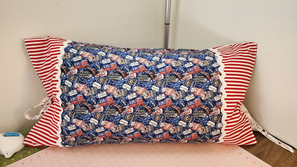 Navy Deluxe King Size Handmade  Cotton Pillowcase.