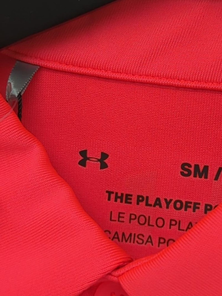 Under Armour Men's Polo S Orange Polyester with Elastane Basic New with tags