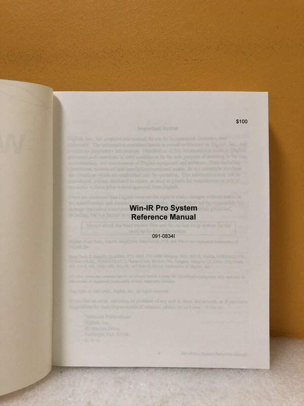 Digilab 091-08341 Win-IR Pro System Reference Manual