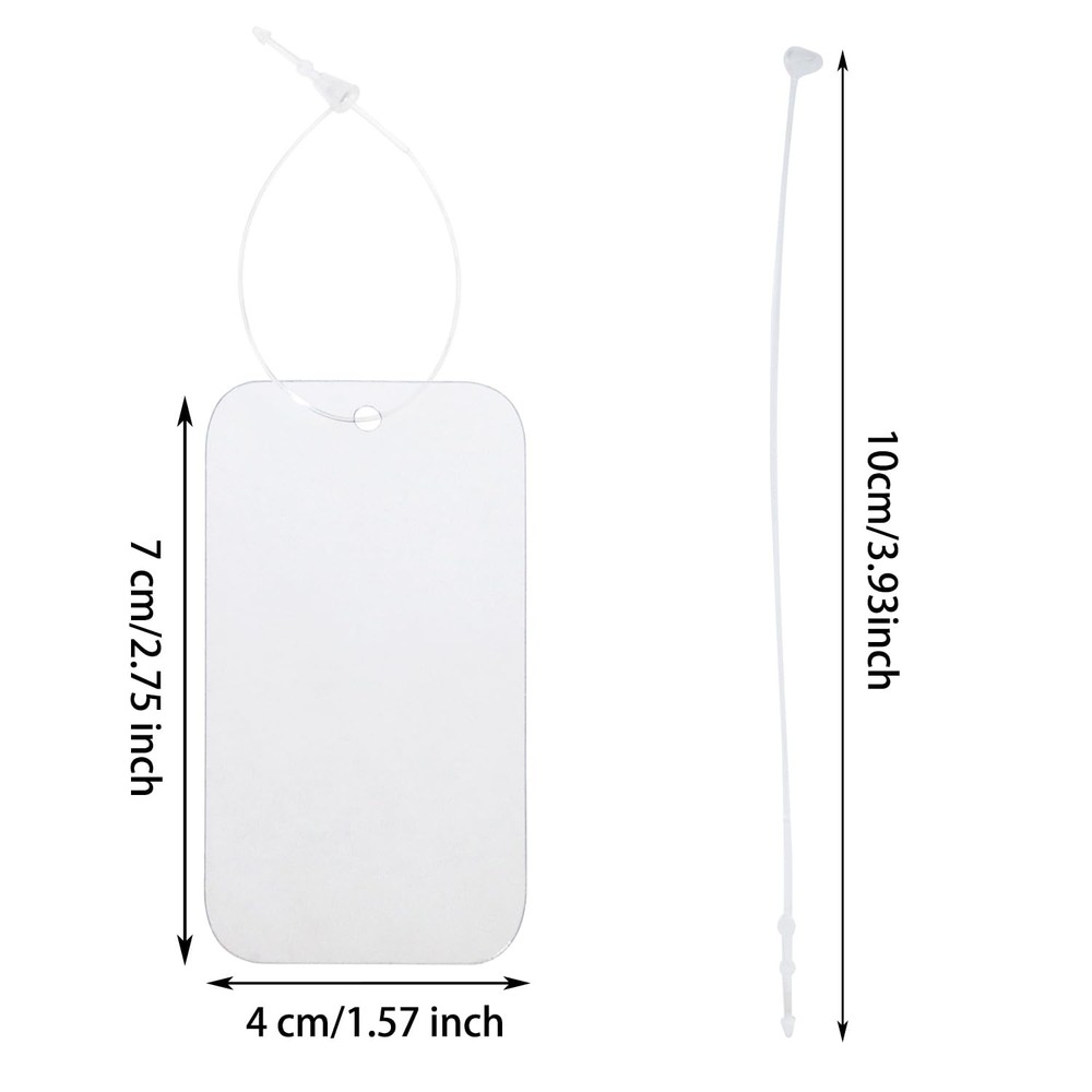 ONLYKXY 30pcs Translucent Plastic Blank Gift 4x7cm/1.57x2.75inch,