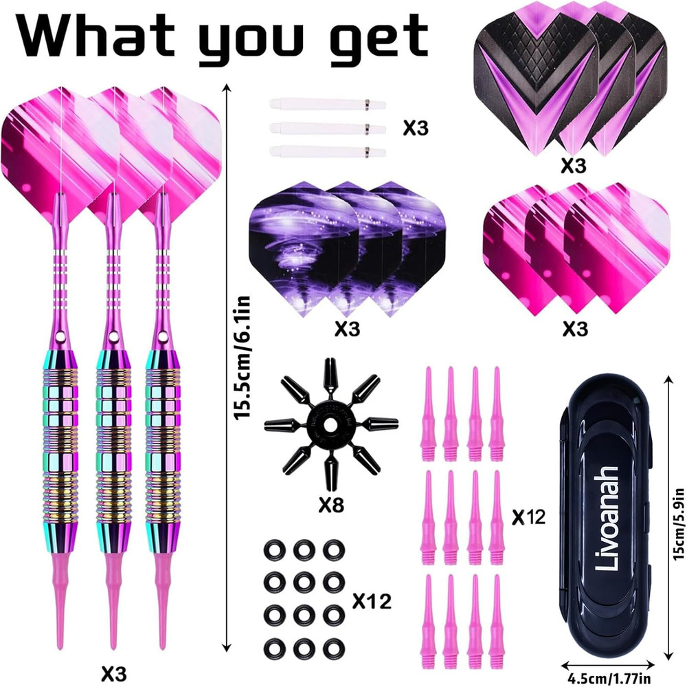 Soft Tip Darts Set Darts Plastic Tip Sets 3 Pack Professional Plastic Tip Dart