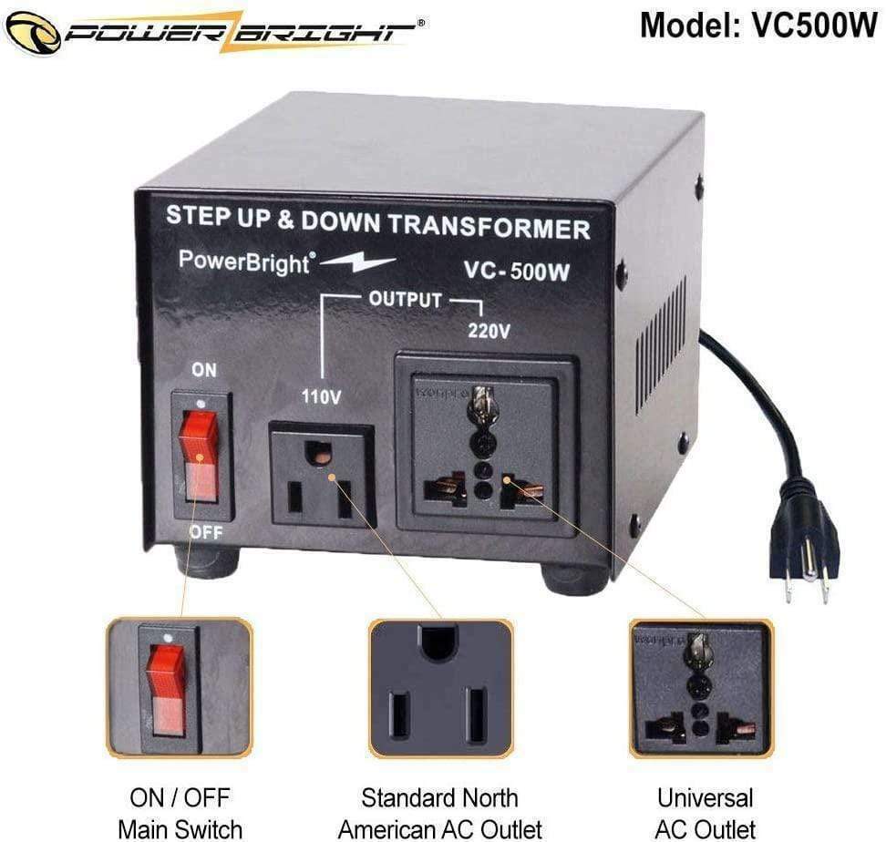 VC500W PowerBright 500W Step Up & Down Transformer / Converter