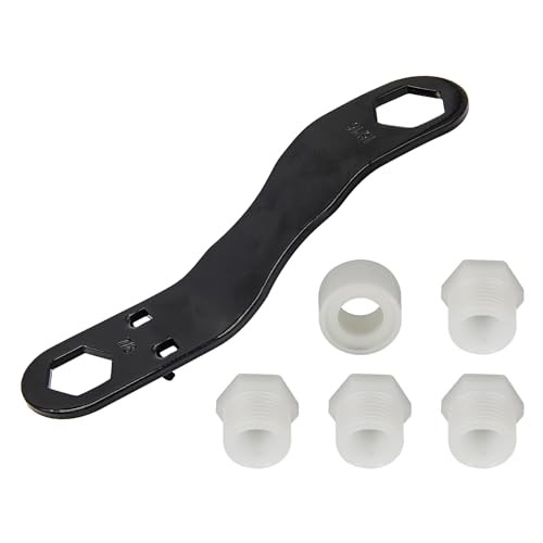 RV Water Heater Drain Plug Kit, Include 1 Pieces Angled Wrench, 4 Pieces 1/2"