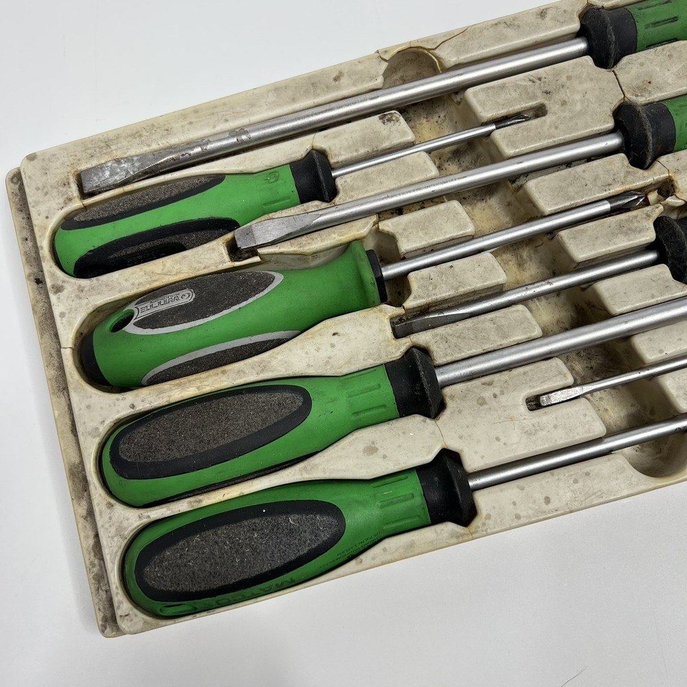 Matco Tools 8 Piece Green Handle Combination Tip Screwdriver Set Witte Germany
