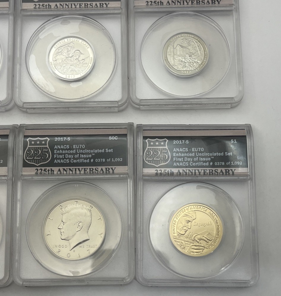 2017-S ANACS EU70 Enhanced Uncirculated Set 225th Anniversary