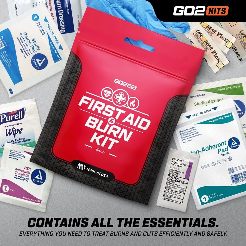 Advanced First Aid & Burn Kit, Comprehensive Kit with 1-Pack