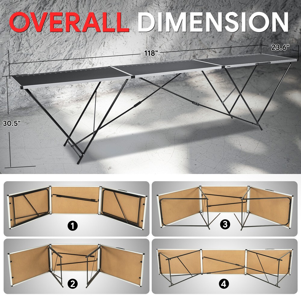 66LB Convenient Compact Multifunction Measurement Foldable Steel Work Bench