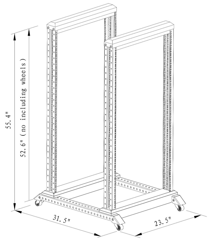 4-Post Adjustable Open Frame Server Rack IT Network Relay IT 27U 800mm W/ shelf