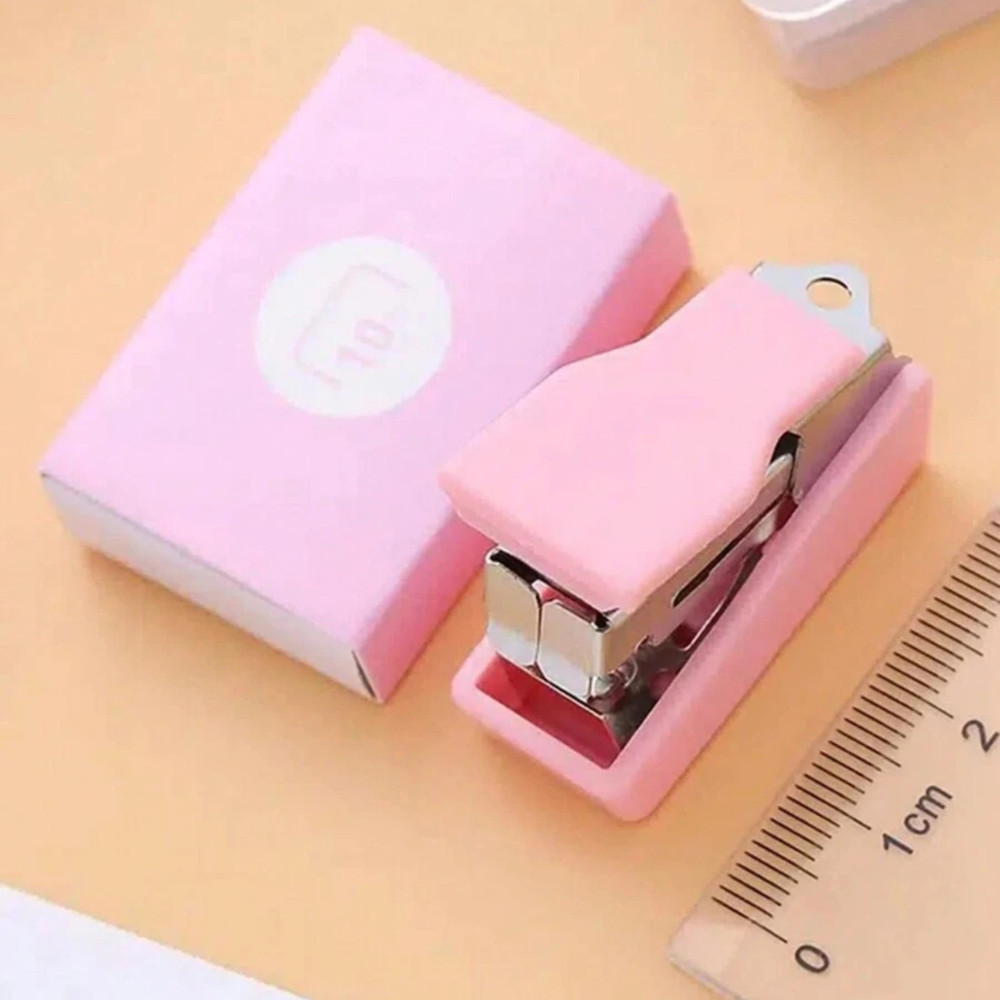 Mini Stapler & Staples Cute Portable Small Office Study Stapler with Box (1 Pc)