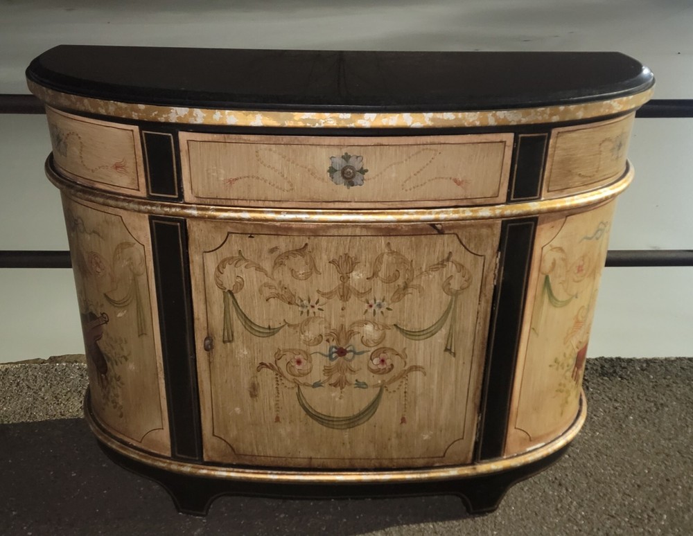 Ferguson Copeland Marble Top Demi Lune Server Sideboard Console Cabinet
