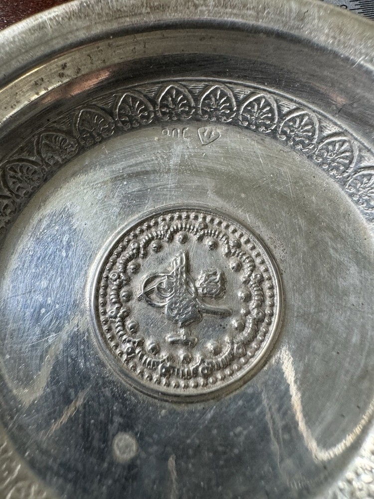 Antique Ottoman Turkish Silver Dish 2-1/2 Inches
