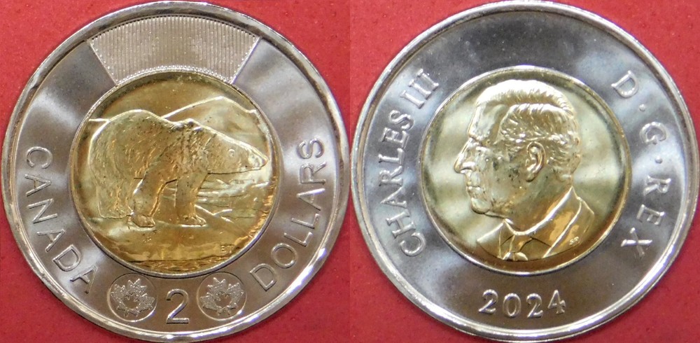 Brilliant Uncirculated 2024 Canada 2 Dollars From Mint's Roll