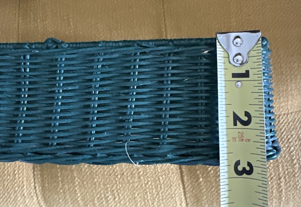 Vintage Green Basket Woven Rectangular Tissue Holder Cover