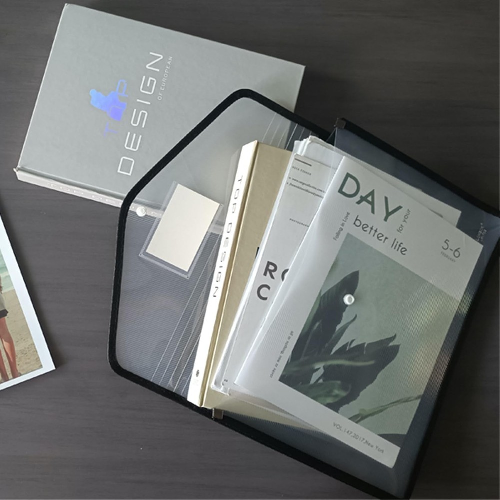 Expandable File Folder Organizer for Documents, 2PCS Plastic A4 Expanding Fil...