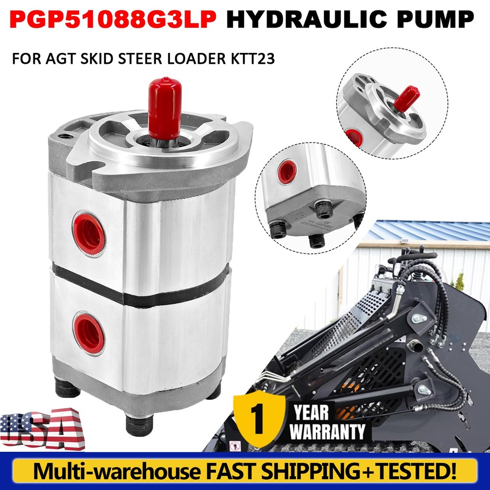 PGP51088G3LP Two-Section Hydraulic Gear Pump For AGT Skid Steer Loader KTT23 New