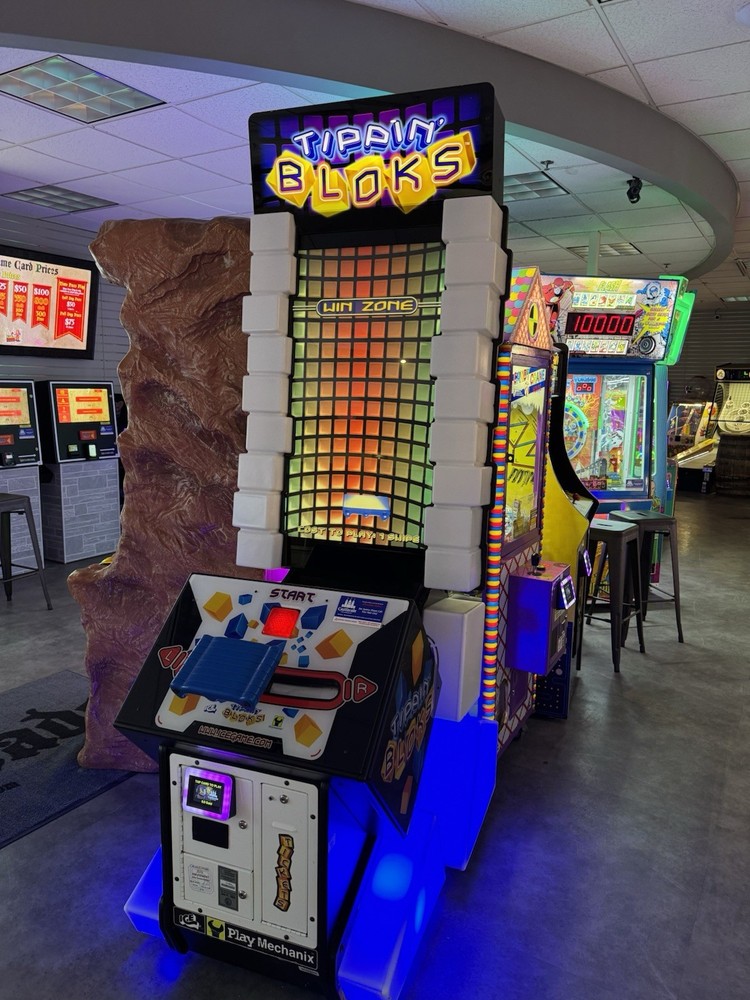 Tipping Blocks Arcade Redemption Claw Game!
