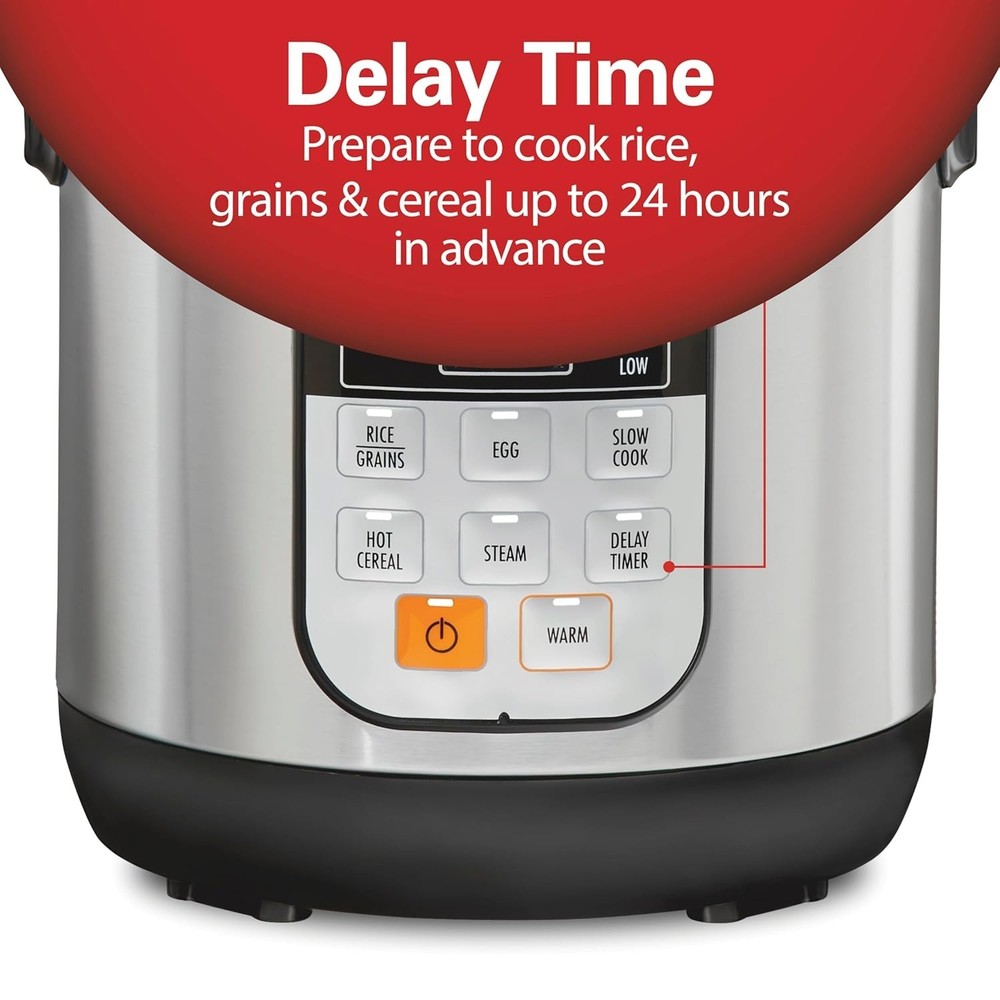 Hamilton Beach Digital Programmable Rice Cooker Food Steamer Hard-Egg Functions