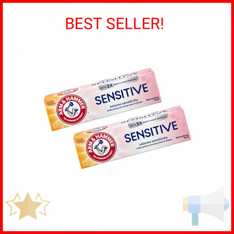 ARM & HAMMER Sensitive Teeth & Gums Toothpaste 4.5 oz (Pack of 2)